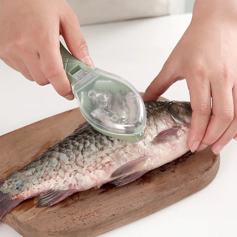 1Pc Fish Scale Brush Scraper Remover Cleaning Knife Kitchen Fish Tool Light Blue