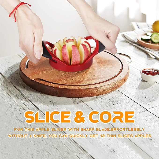 12-Blade Apple Slicer Stainless Steel Ultra-Sharp Apple Corer New