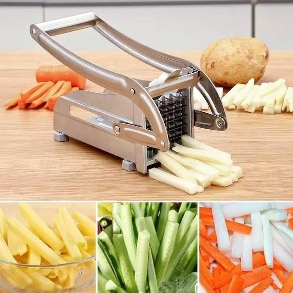 Stainless Steel Potato French Vegetable Chopper Food Slicer 2 Blades Fry Cutter