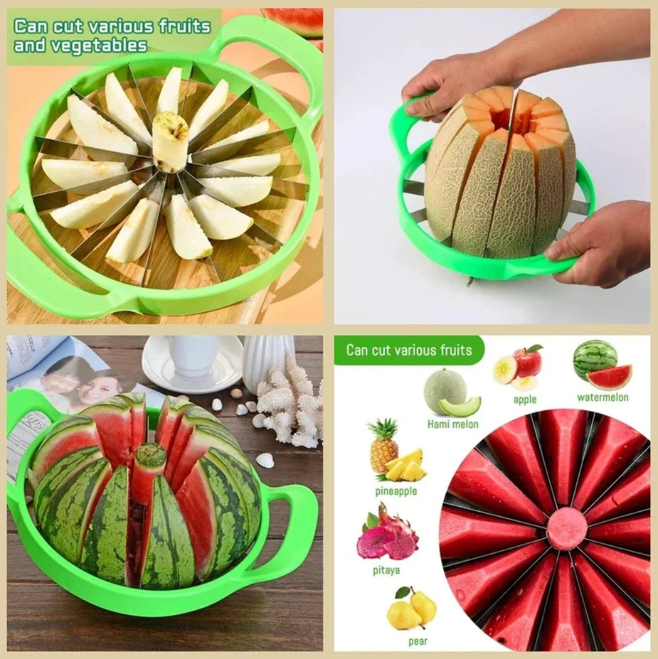 1 pc Stainless Steel Watermelon Slicer Cutter 12 Slice Fruit Divider Tool