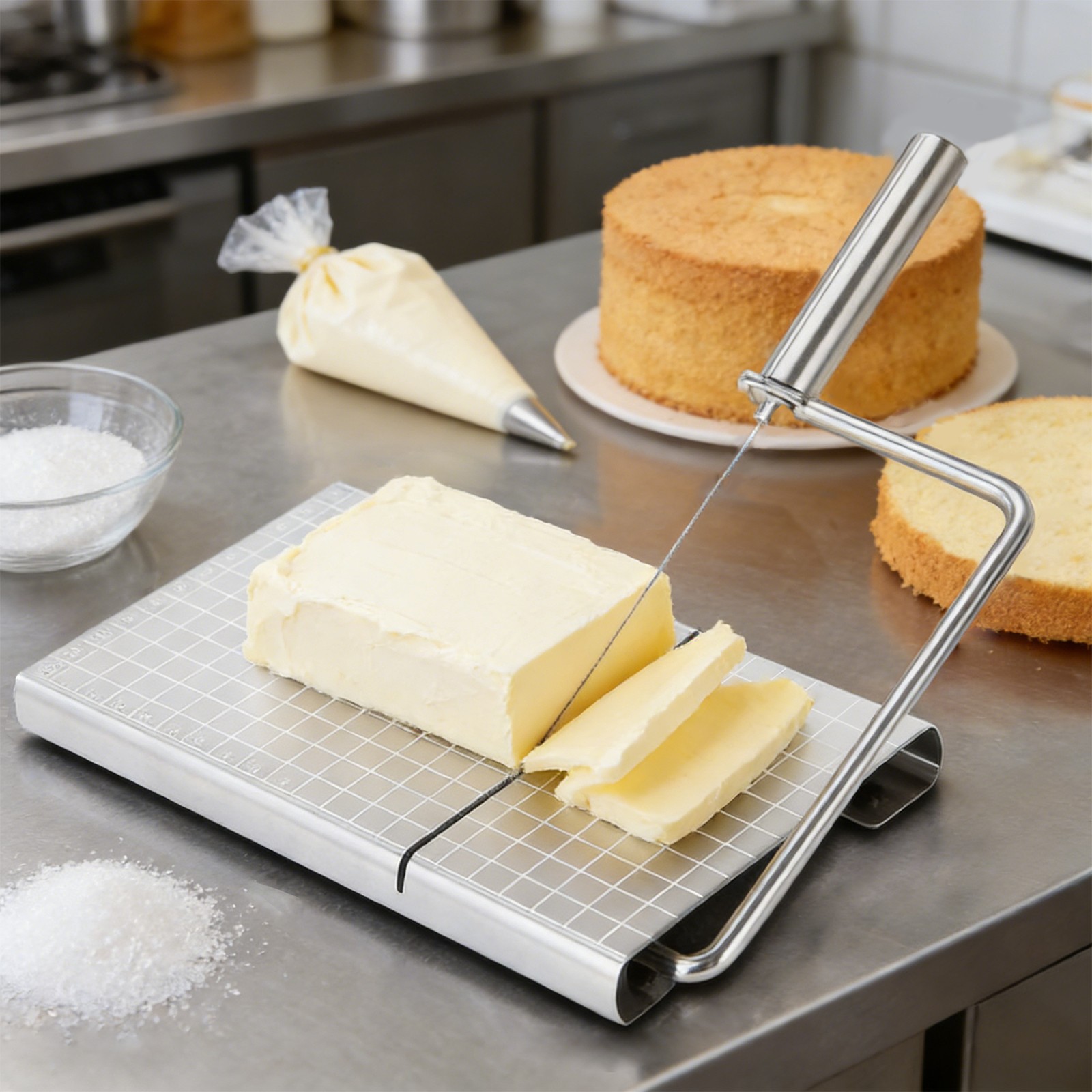 Replaceable Wire Cheese Slicer, Multipurpose Stainless Steel Cheese Cutter