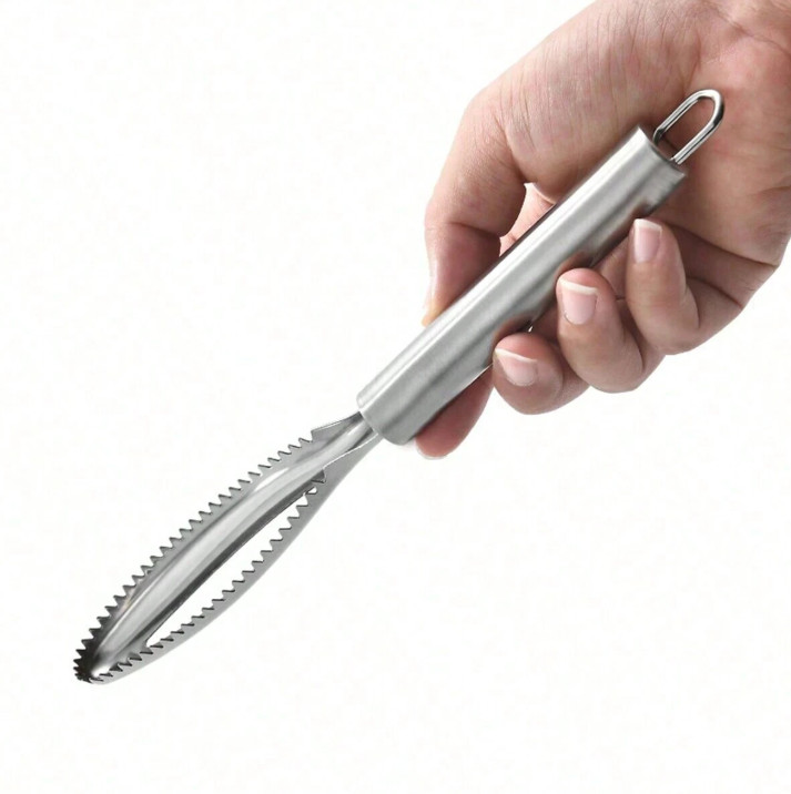 1 pc Stainless Steel Double-Sided Fish Scale Scraper – Durable Kitchen Tool