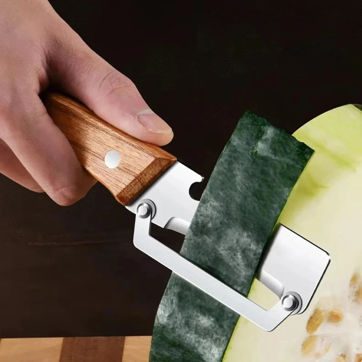 Stainless Steel Peeler with Wooden Handle Fruit Vegetable Slicer Kitchen Tool