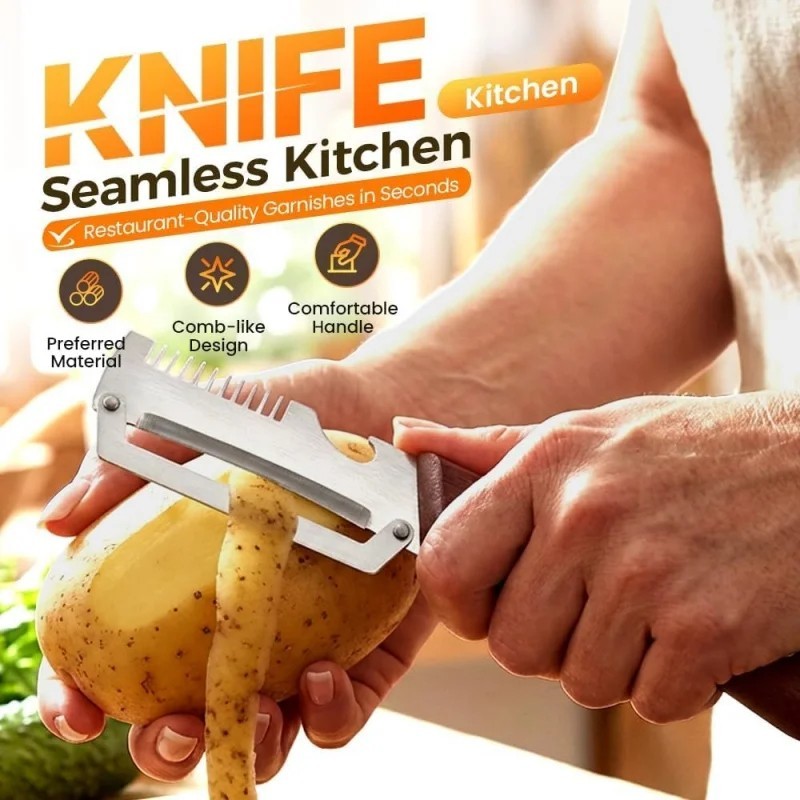 NEW 2 in 1 Multi-Functional Vegetable Peeler for Kitchen Stainless Steel Peeler