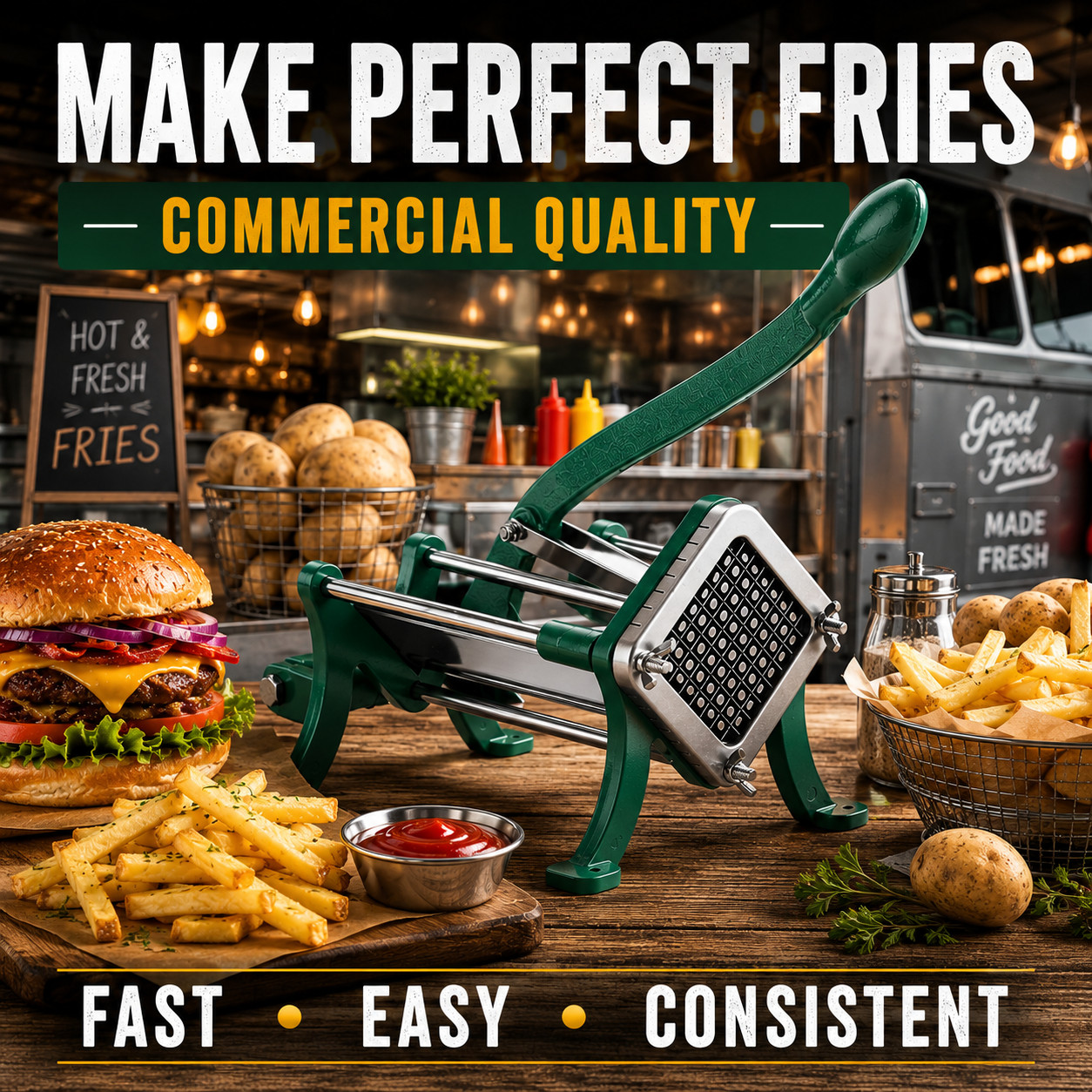 3/8″ French Fry Cutter Potato Fries Slicer Dicer Chopper Commercial Restaurant