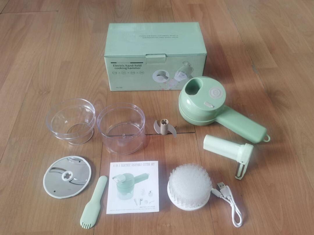 4 in 1 Handheld Electric Vegetable Cutter Set USB Charger Ginger Grinder Machine