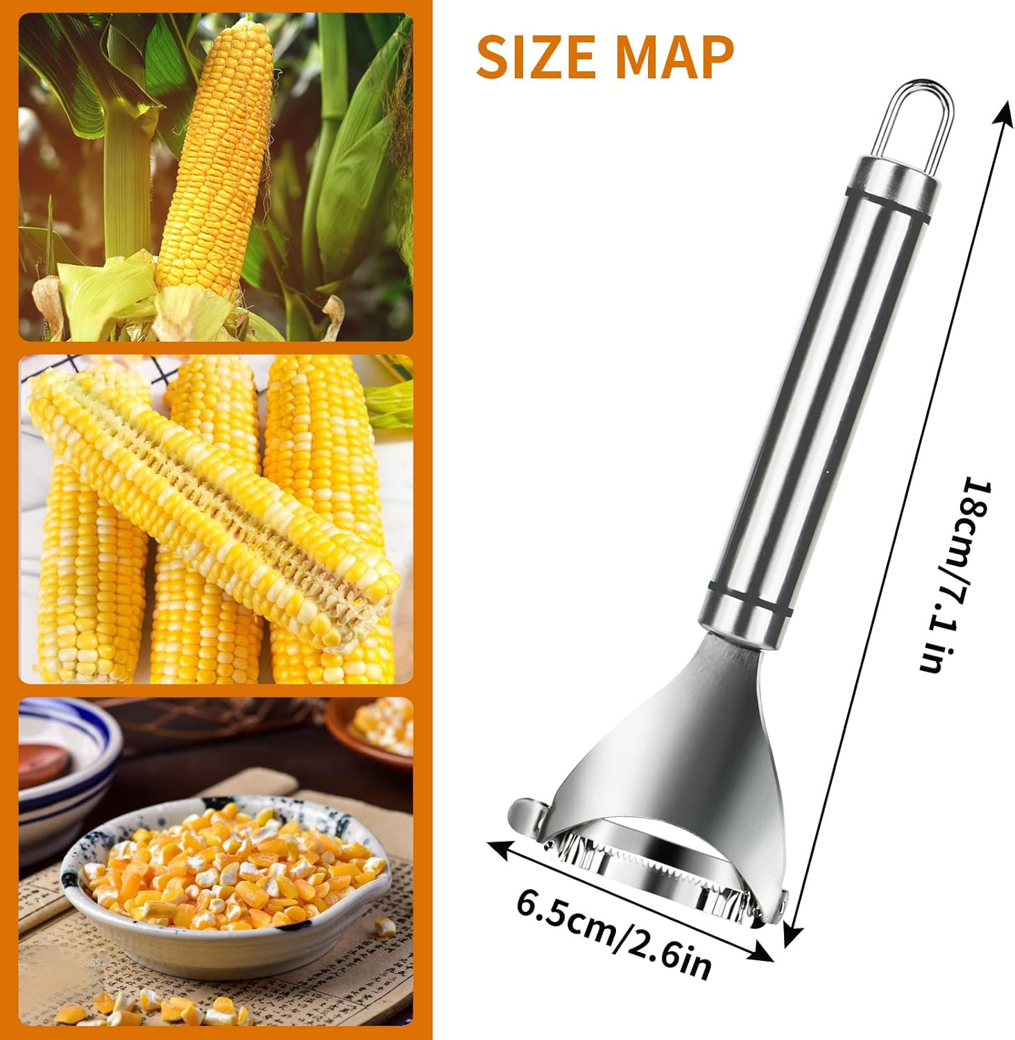 2x Stainless Steel Corn Cob Peeler Stripper Remover Kitchen Cutter Thresher Tool