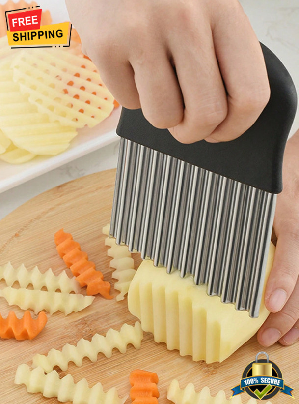 Stainless Steel Potato Wave Knife for Chips, Veggies, Multifunctional Cutting
