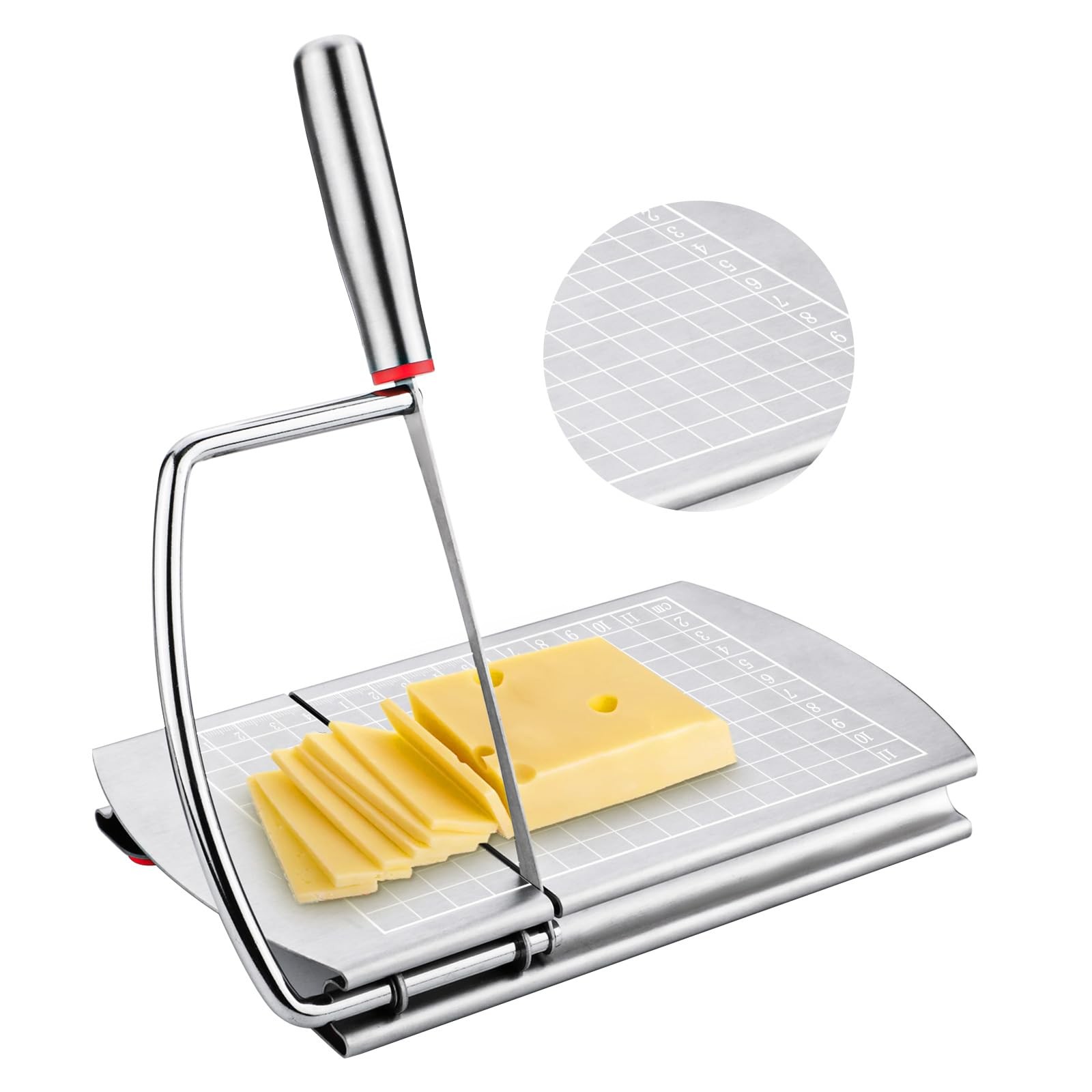 Cheese Slicer Butter Slicer Stainless Steel Cutter Board with Blade Multipurpose