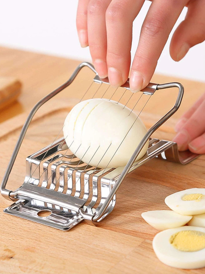 1 pc Stainless Steel Egg Slicer Cutter – Kitchen Tool for Perfect Slices