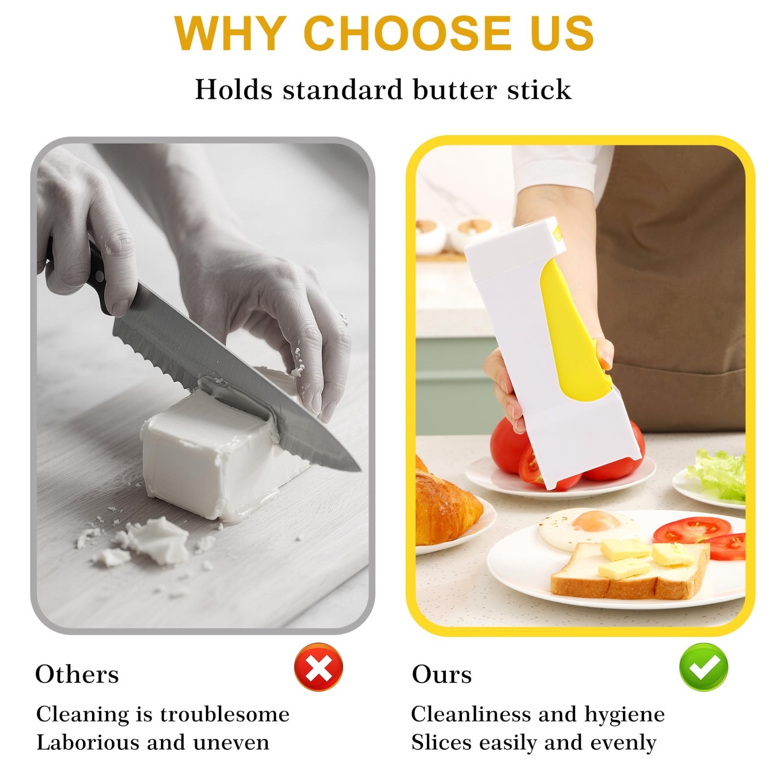 FreshCut Pro Butter Slicer with Sealed Storage Lid, Cheese Splitter Non-Stick