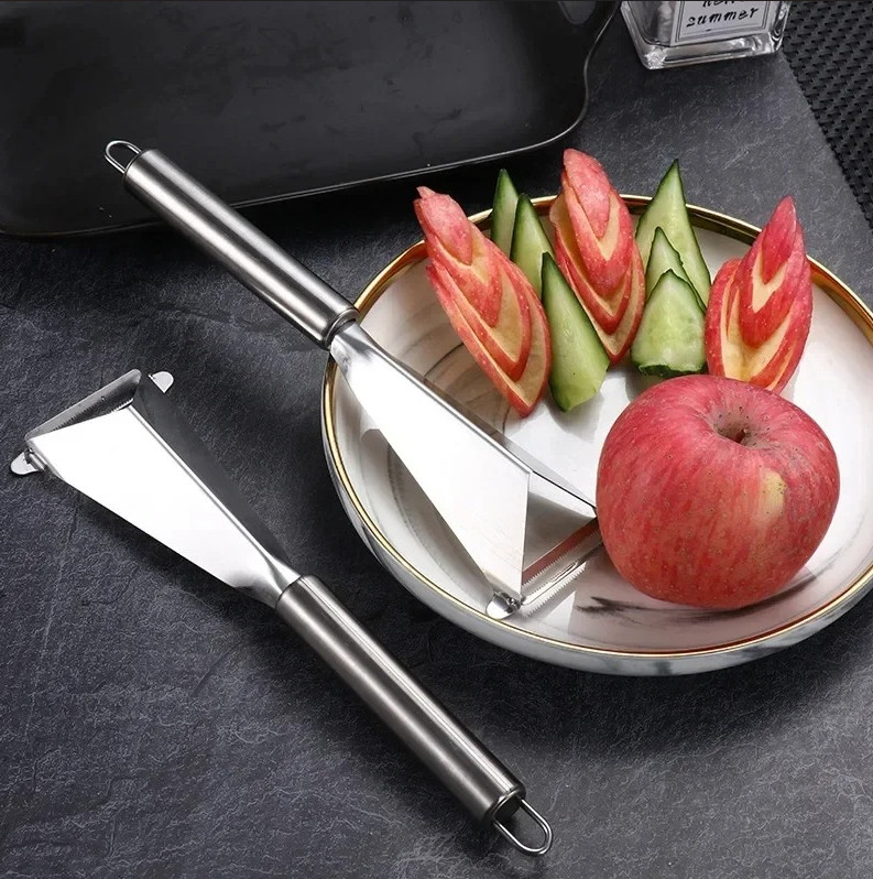 Stainless Steel Fruit Carving Knife Triangular Vegetable Slicer Kitchen Tool