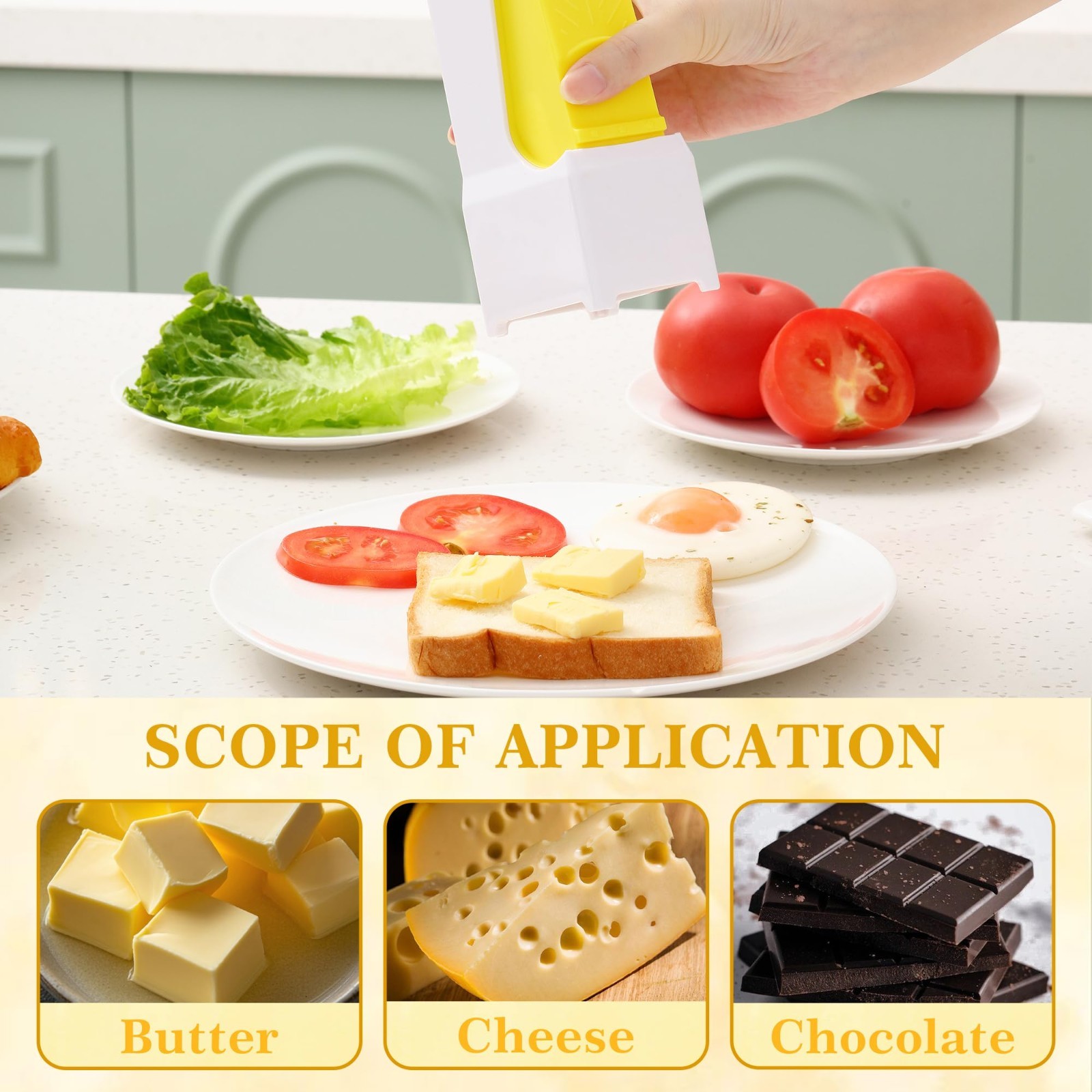 FreshCut Pro Butter Slicer with Sealed Storage Lid, Cheese Splitter Non-Stick