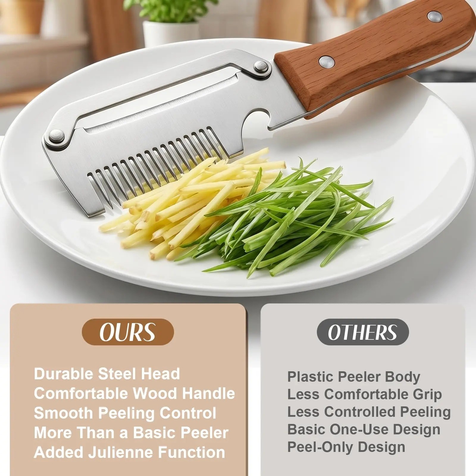 2Pcs Vegetable Peeler 3 in 1 Multi-Functional for Kitchen Stainless Steel Peeler