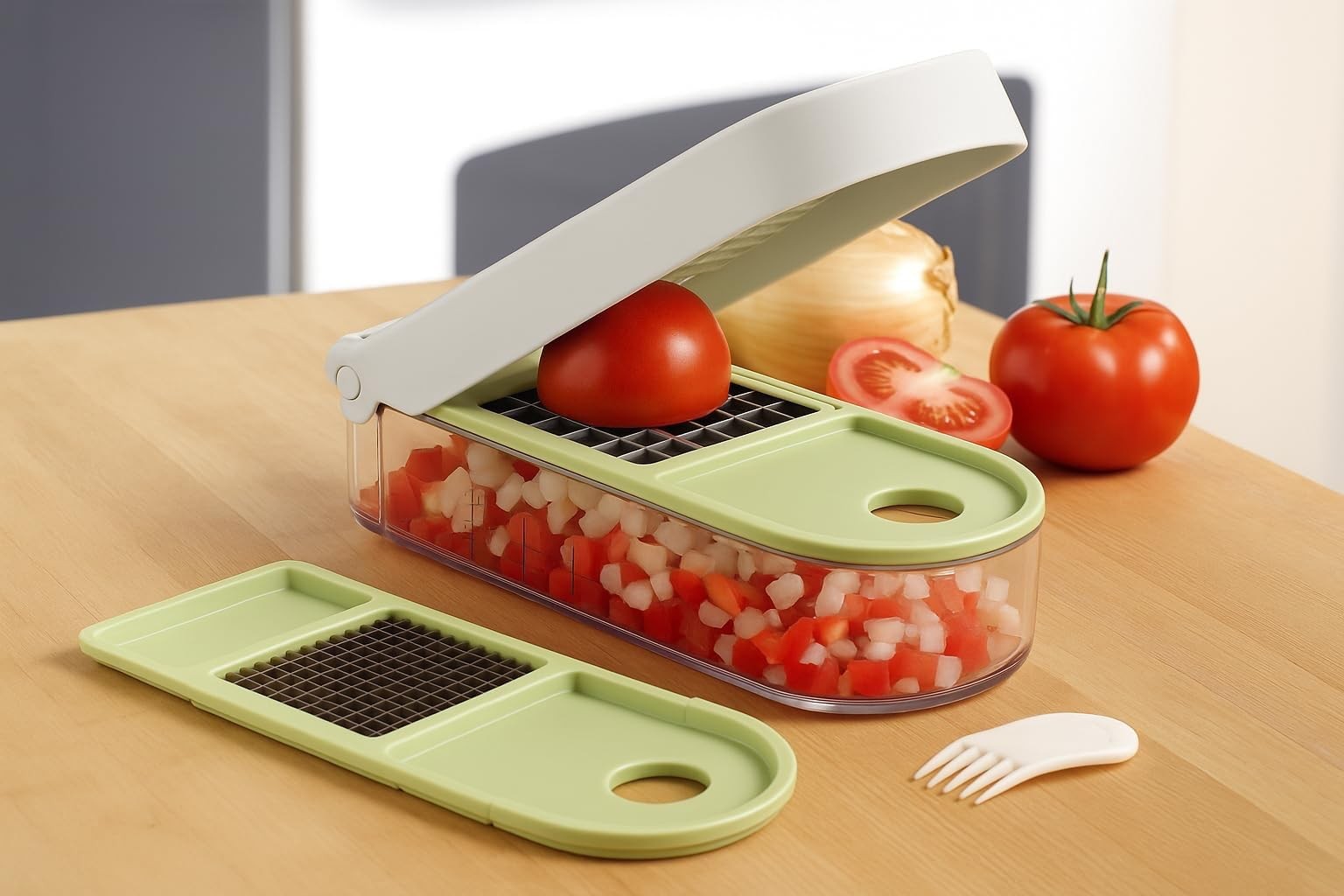 Vidalia Chop Wizard Vegetable & Fruit Chopper, 2~Cup Base, Stainless Steel