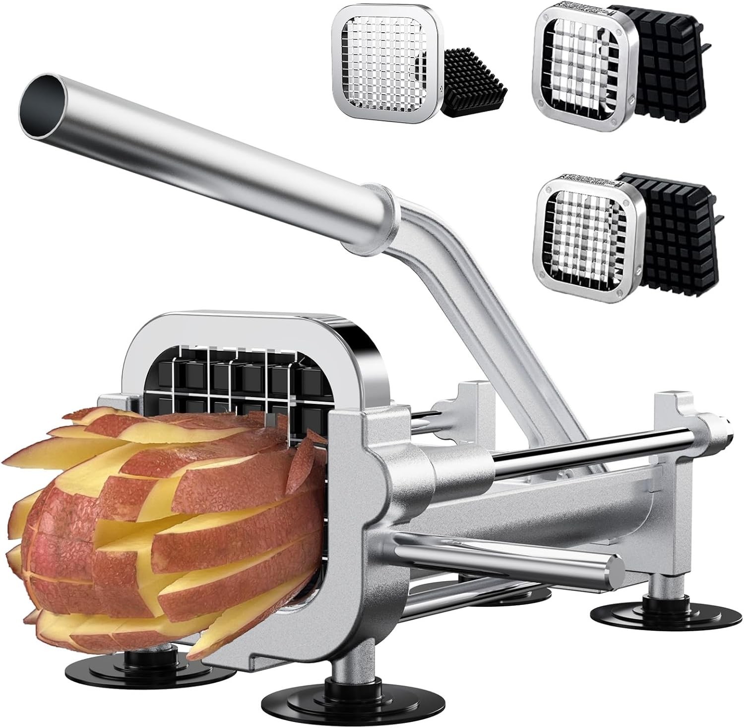 French Fry Cutter, Heavy Duty Potato Slicer, Stainless Steel French Fries Cut…