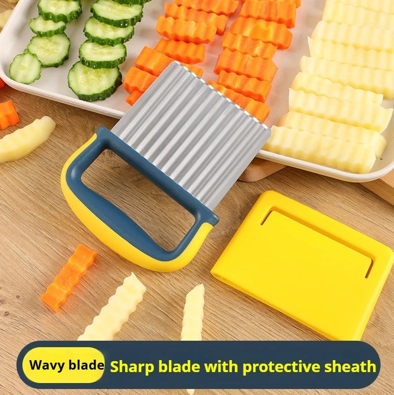 1 pc Stainless Steel Crinkle Slicer Adjustable Potato Cutter Tool