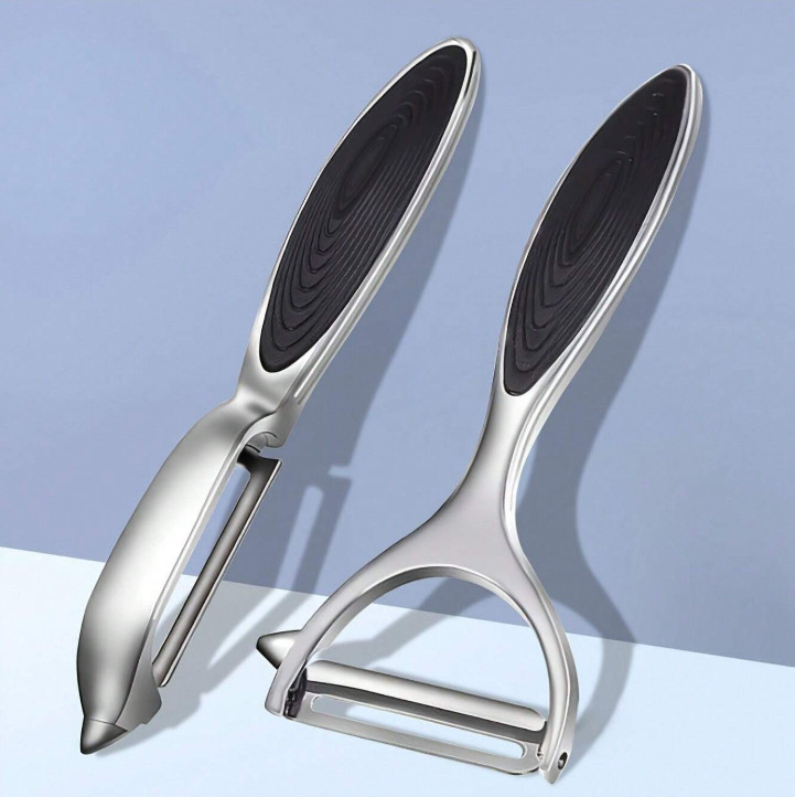 2pcs Stainless Steel Vegetable Peelers Non-Slip Handle Sharp Blade Kitchen