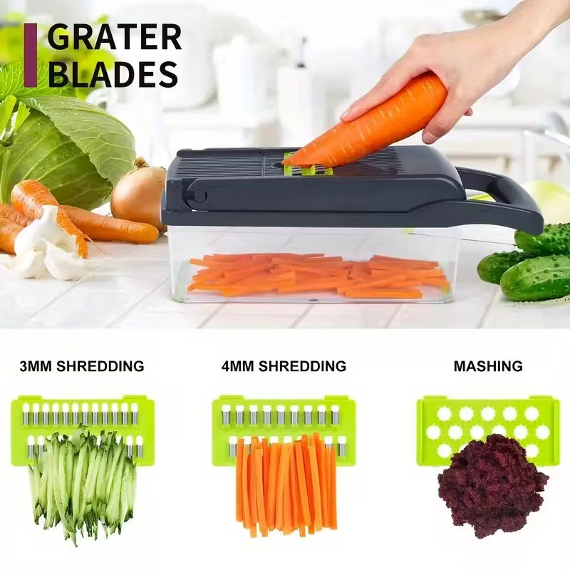 16-In-1 Vegetable Fruit Chopper Cutter Food Onion Veggie Dicer Slicer Kitchen