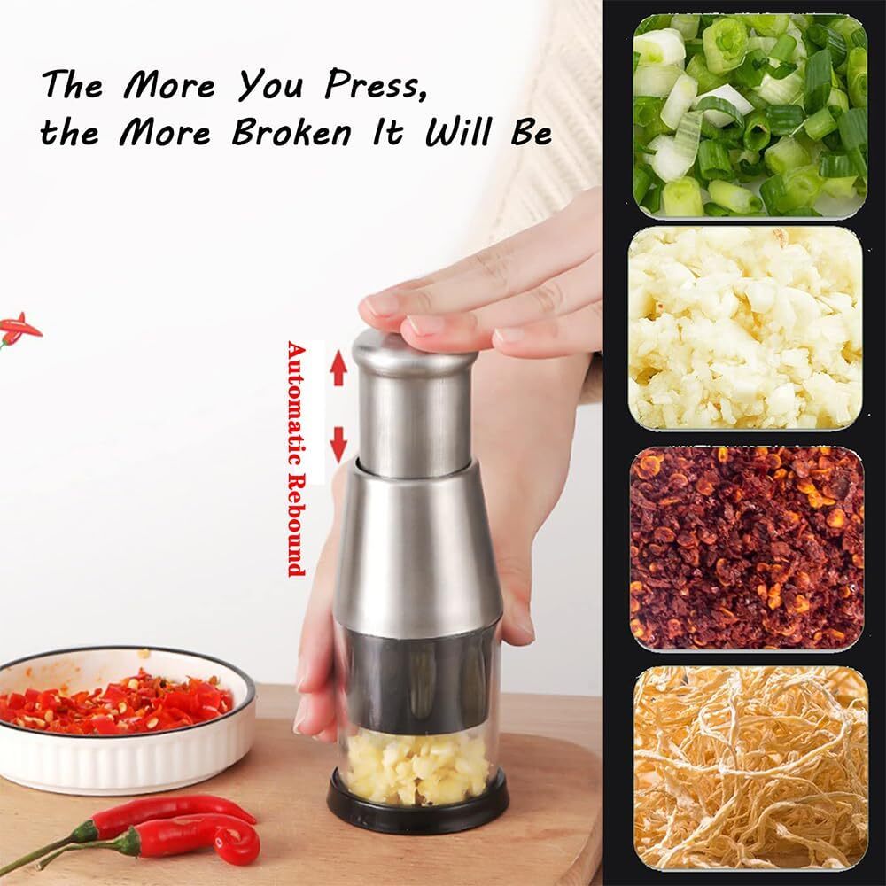 Pressed Garlic Onion Chopper 304 Stainless Steel Hand Food Chopper Kitchen Tools