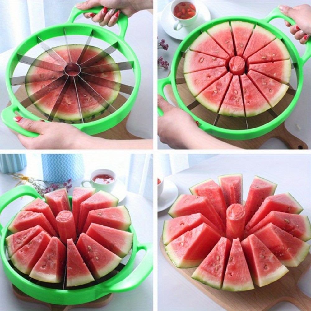 Stainless Steel Watermelon Slicer Easy Grip Manual Fruit Cutter