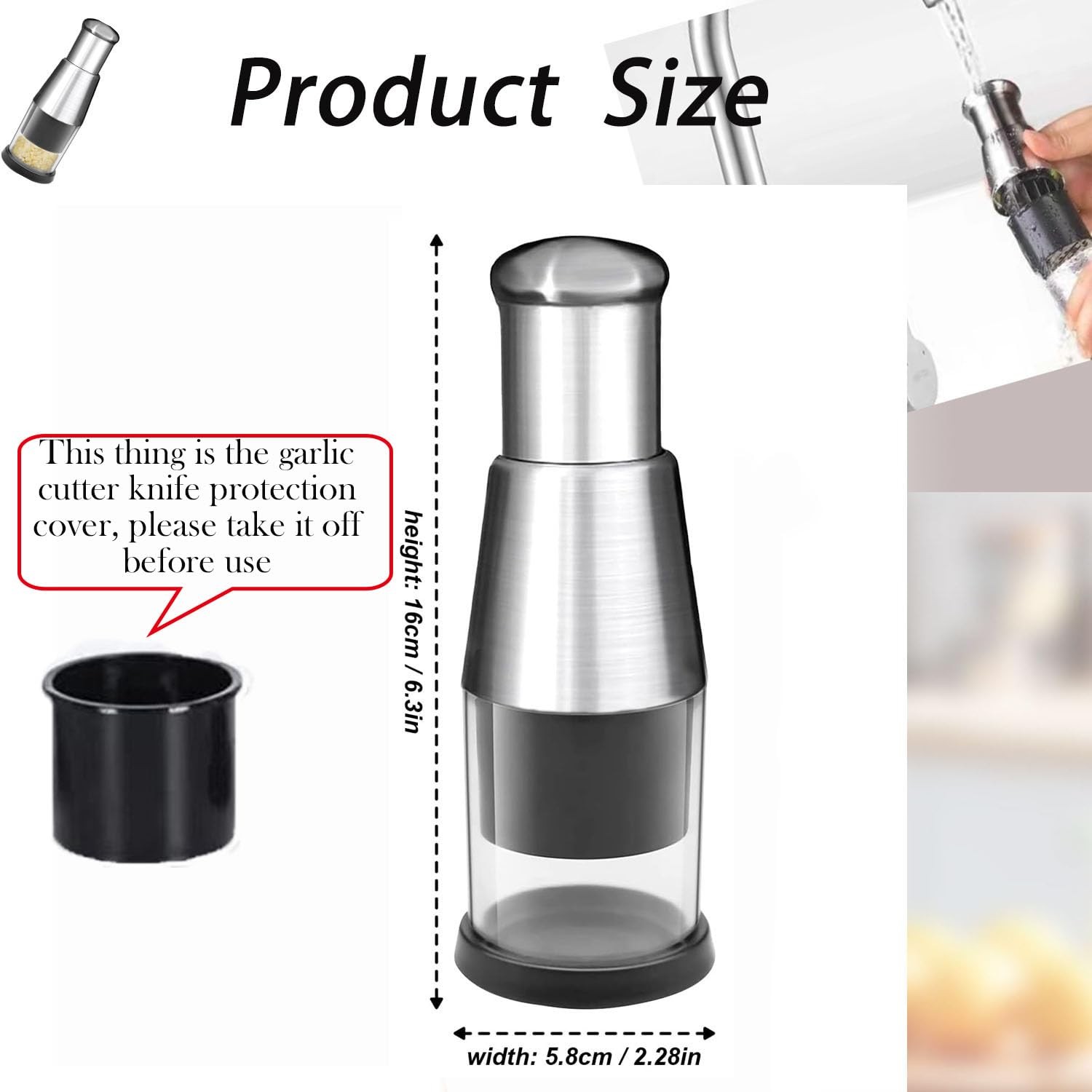 2025 Upgraded Compact Mini Dicer Food ChopperFunctional Manual Press Stainles…