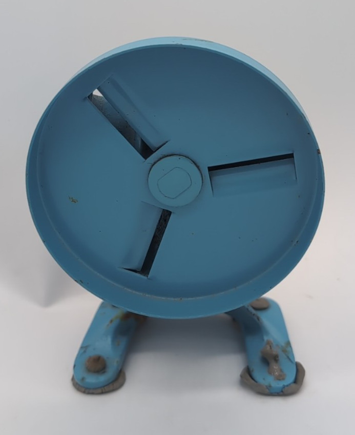 VTG Spong & Co. Bean Slicer No 102 Made in England Wooden Handle Blue Cast Iron