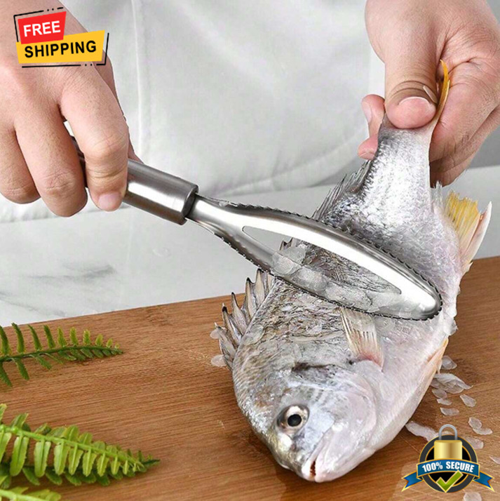 1 pc Stainless Steel Double-Sided Fish Scale Scraper – Durable Kitchen Tool