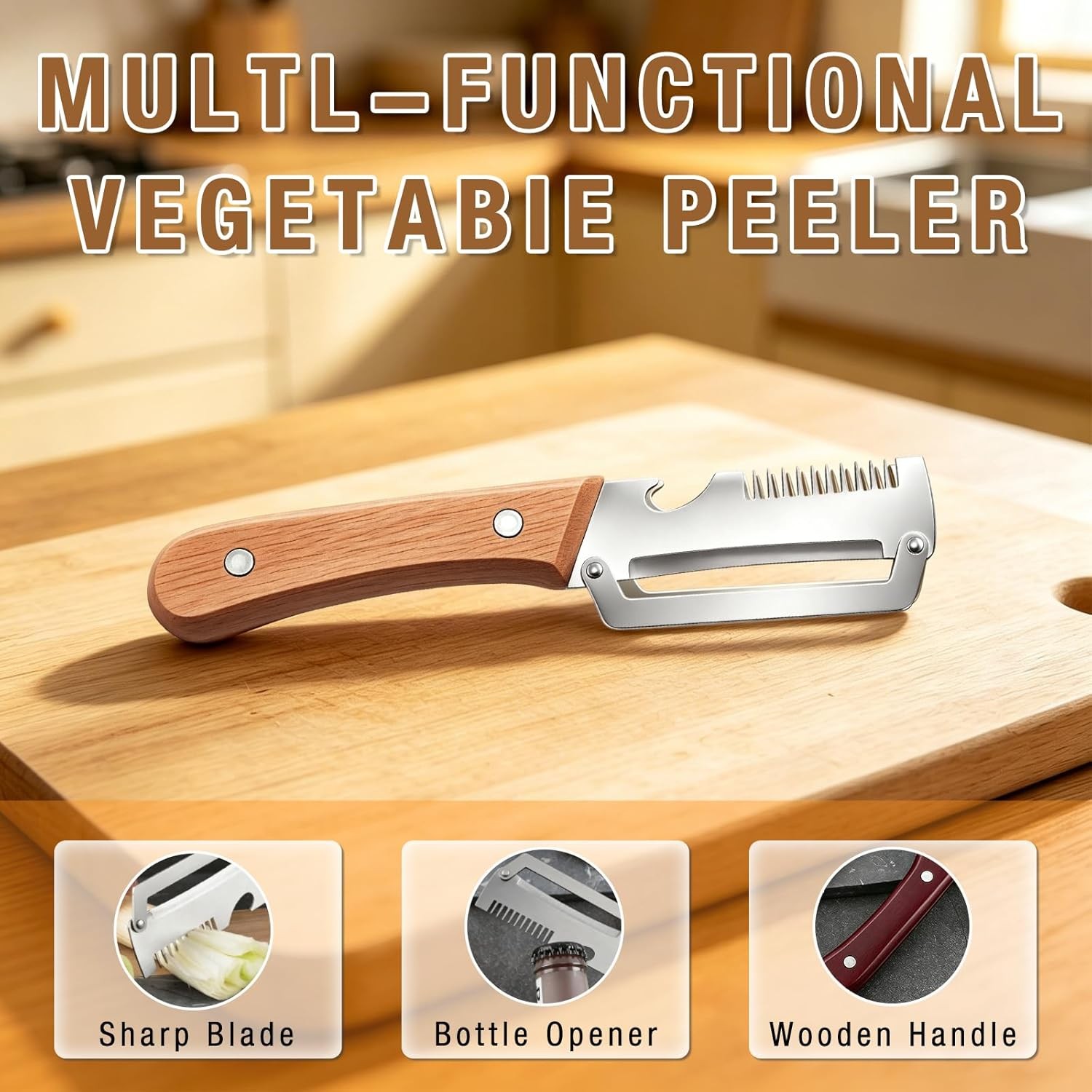 3 in 1 Multi-Functional Vegetable Peeler for Kitchen Stainless Steel Peeler