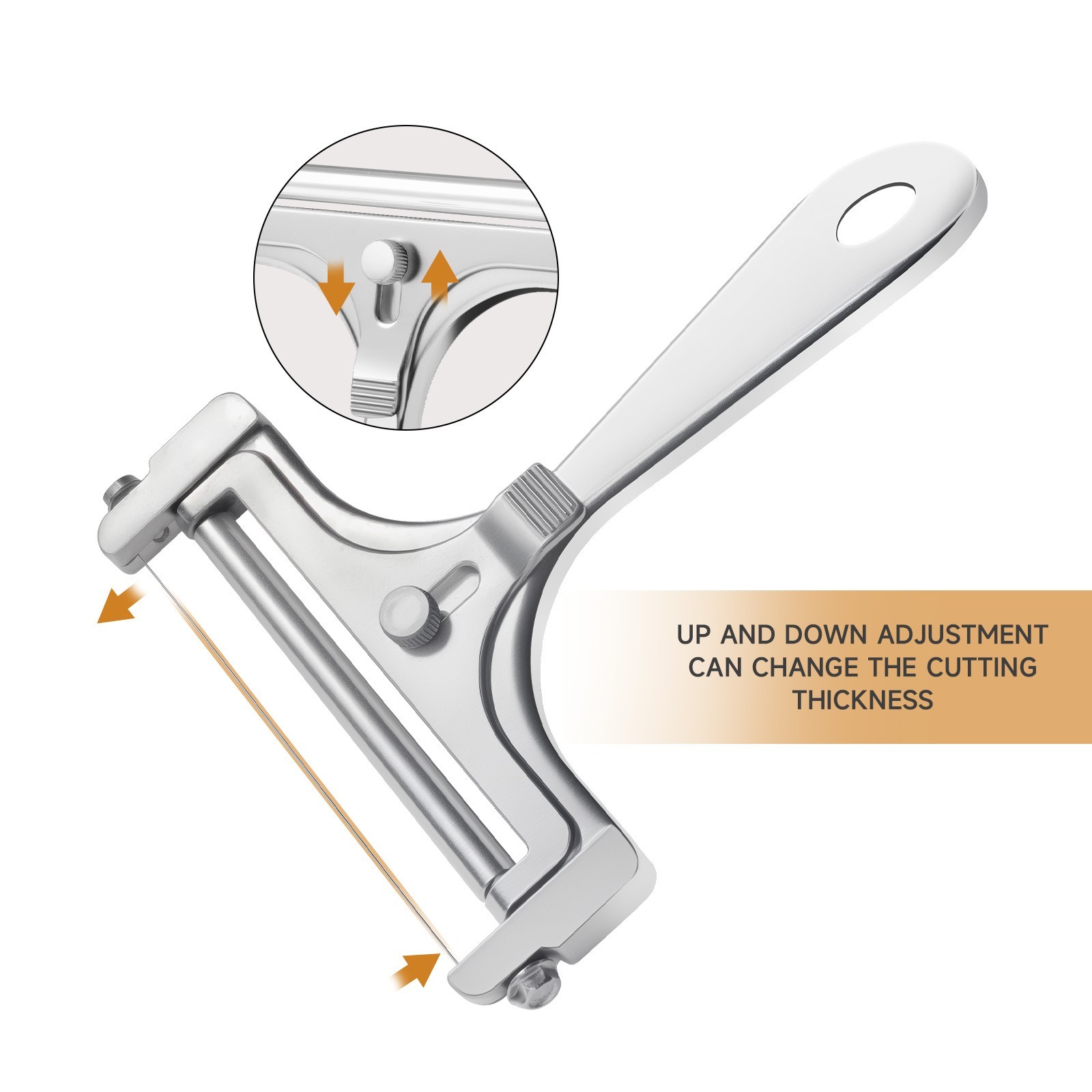 Stainless Steel Cheese Slicer Adjustable Thickness Wire Cheese Cutter Perfectly