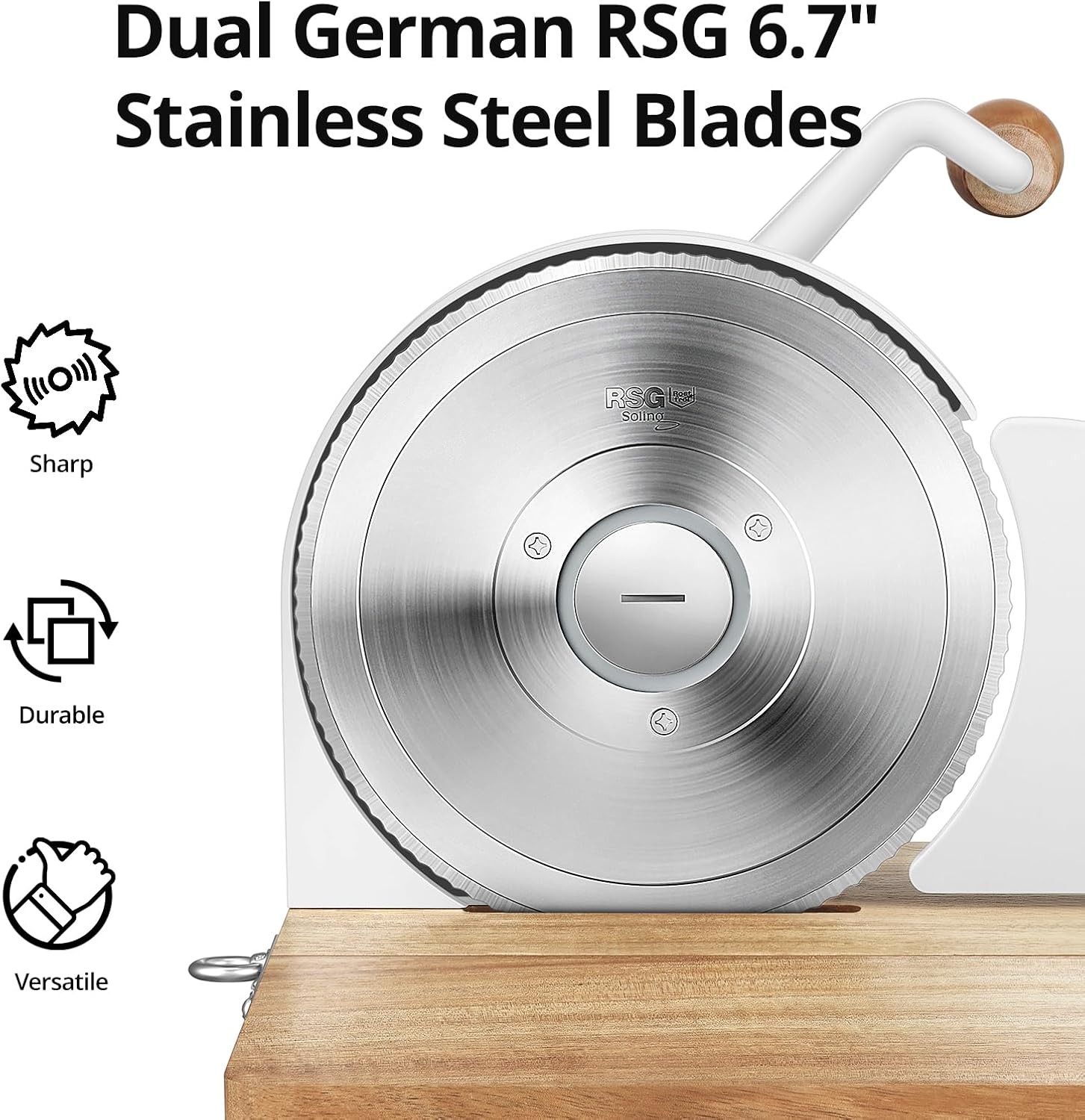 Foldable Manual Bread Slicer with Dual German RSG Blades, Homemade & Sourdough B