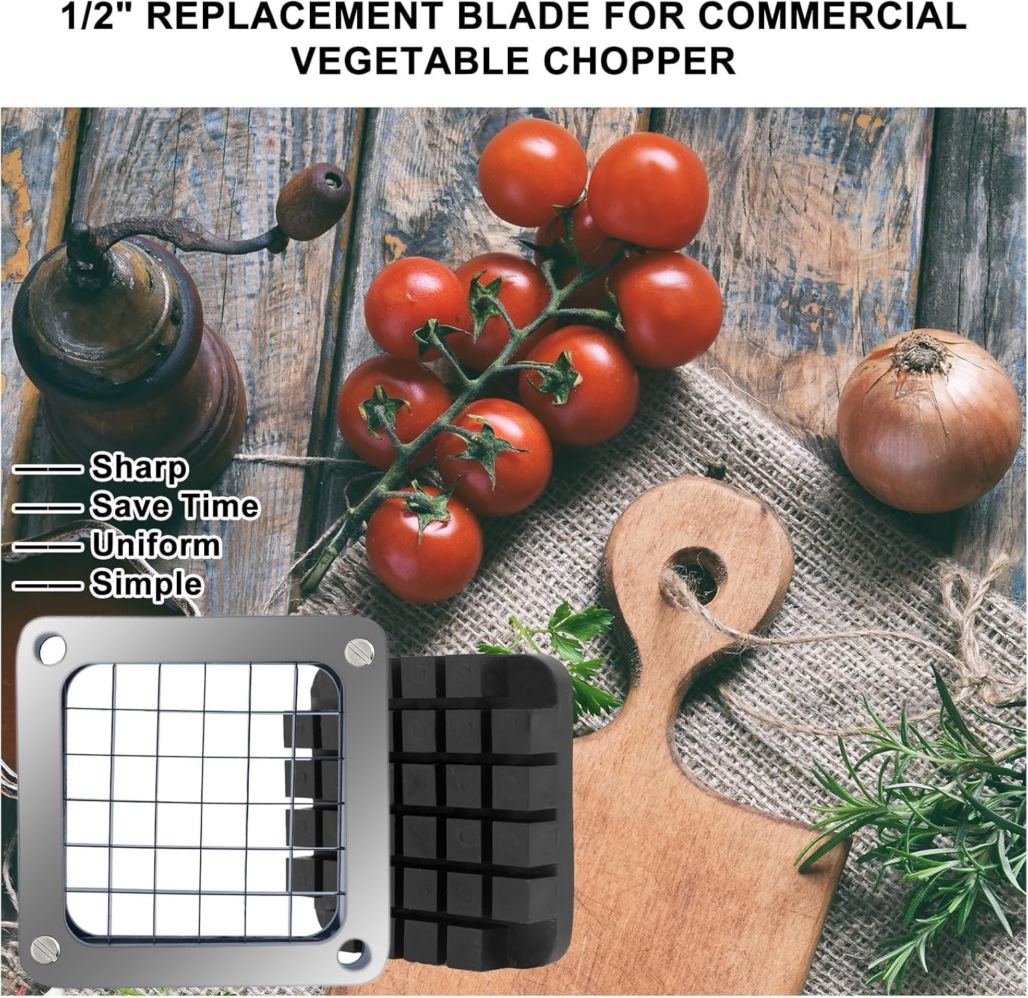 Replacement Chopper1/2‘’Blade Commercial Vegetable Chopper Dicer Stainless Steel