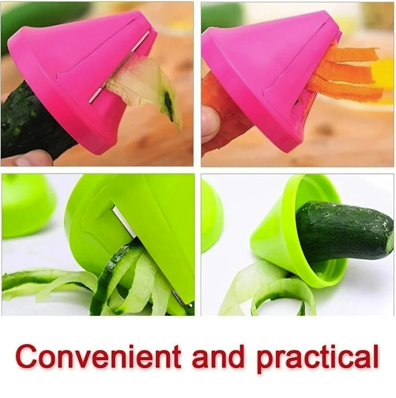 1pc Manual Rotary Vegetable Slicer Spiral Peeler Kitchen Grater Tool – NEW