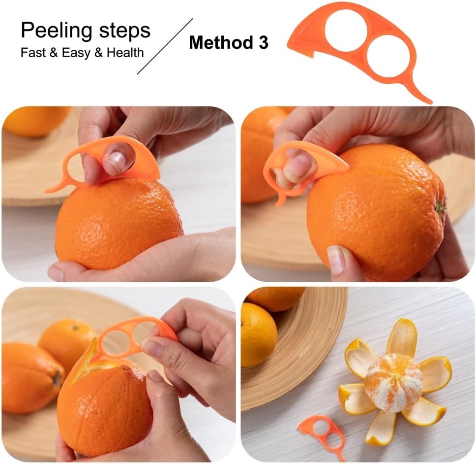 Long Handle Orange Peeler – Effortless Citrus & Fruit Slicing – 2 Pack