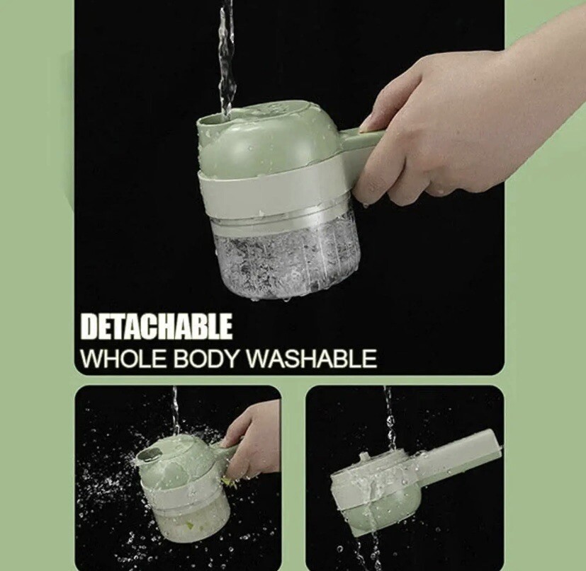 4 in 1 Handheld Electric Vegetable Cutter Set USB Charger Ginger Grinder Machine