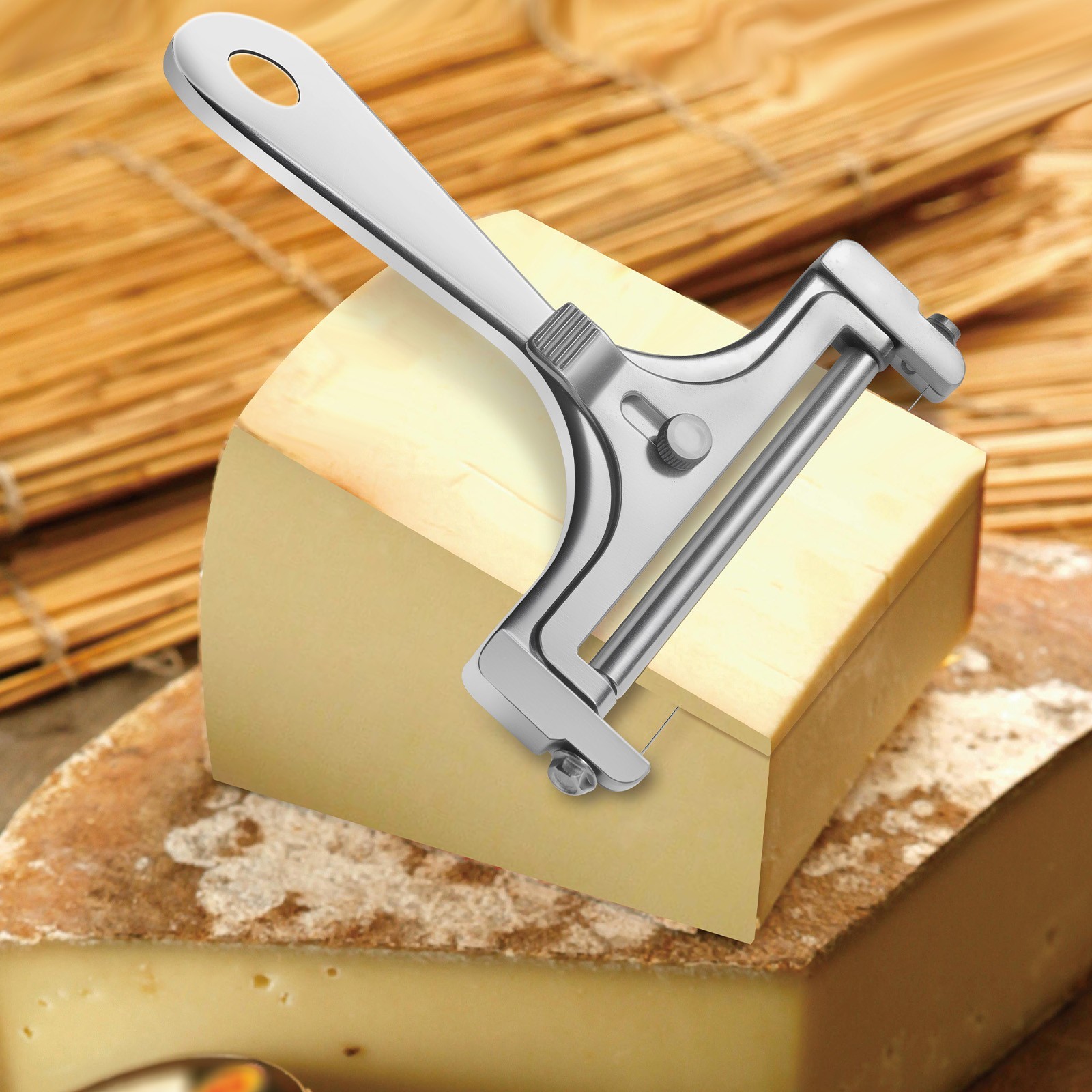 Stainless Steel Cheese Slicer Adjustable Thickness Wire Cheese Cutter Perfectly