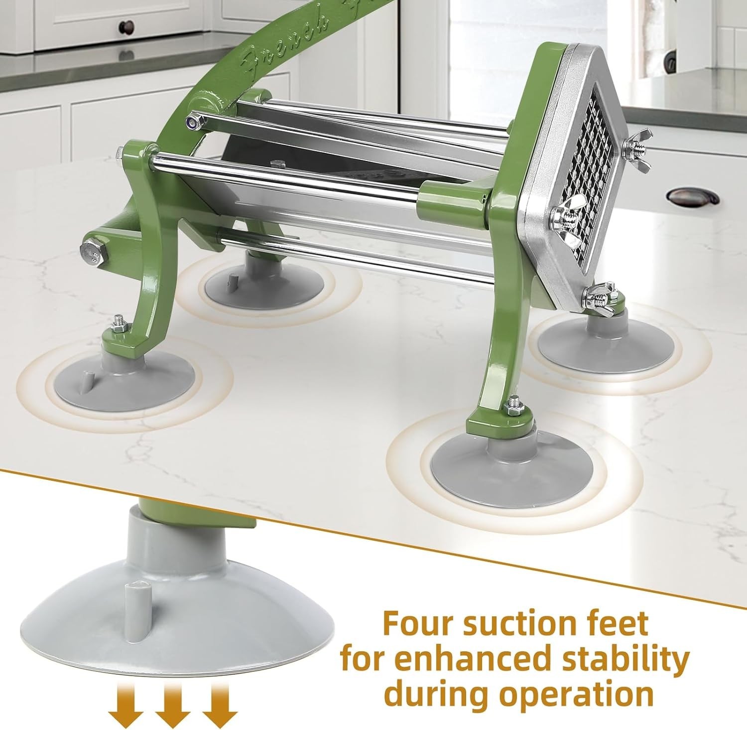 French Fry Cutter Commercial Potato Slicer with Suction Feet Complete Set, In…