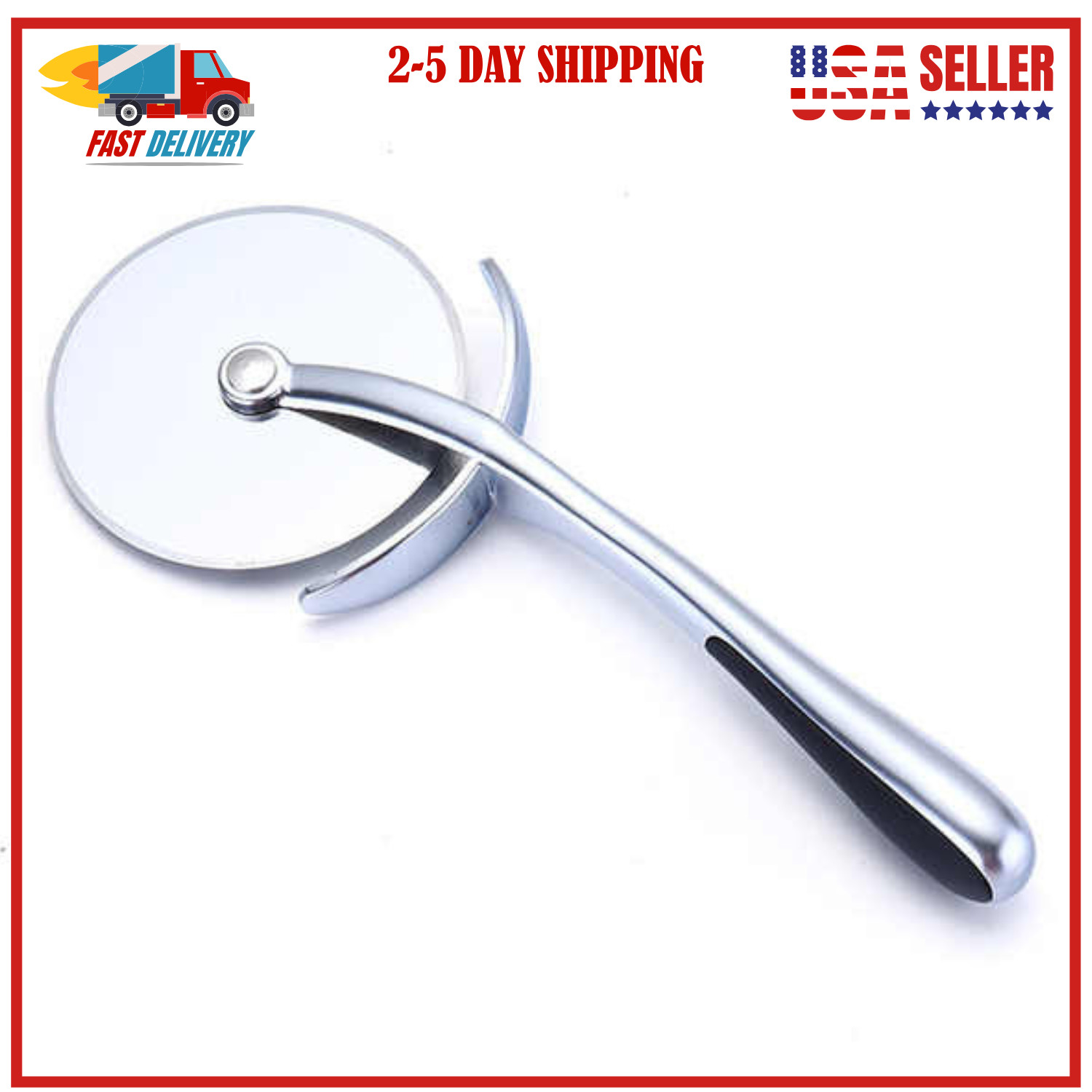 Stainless Steel Pizza Food Cutter Pizza Cutter Rocker 7.5 inch