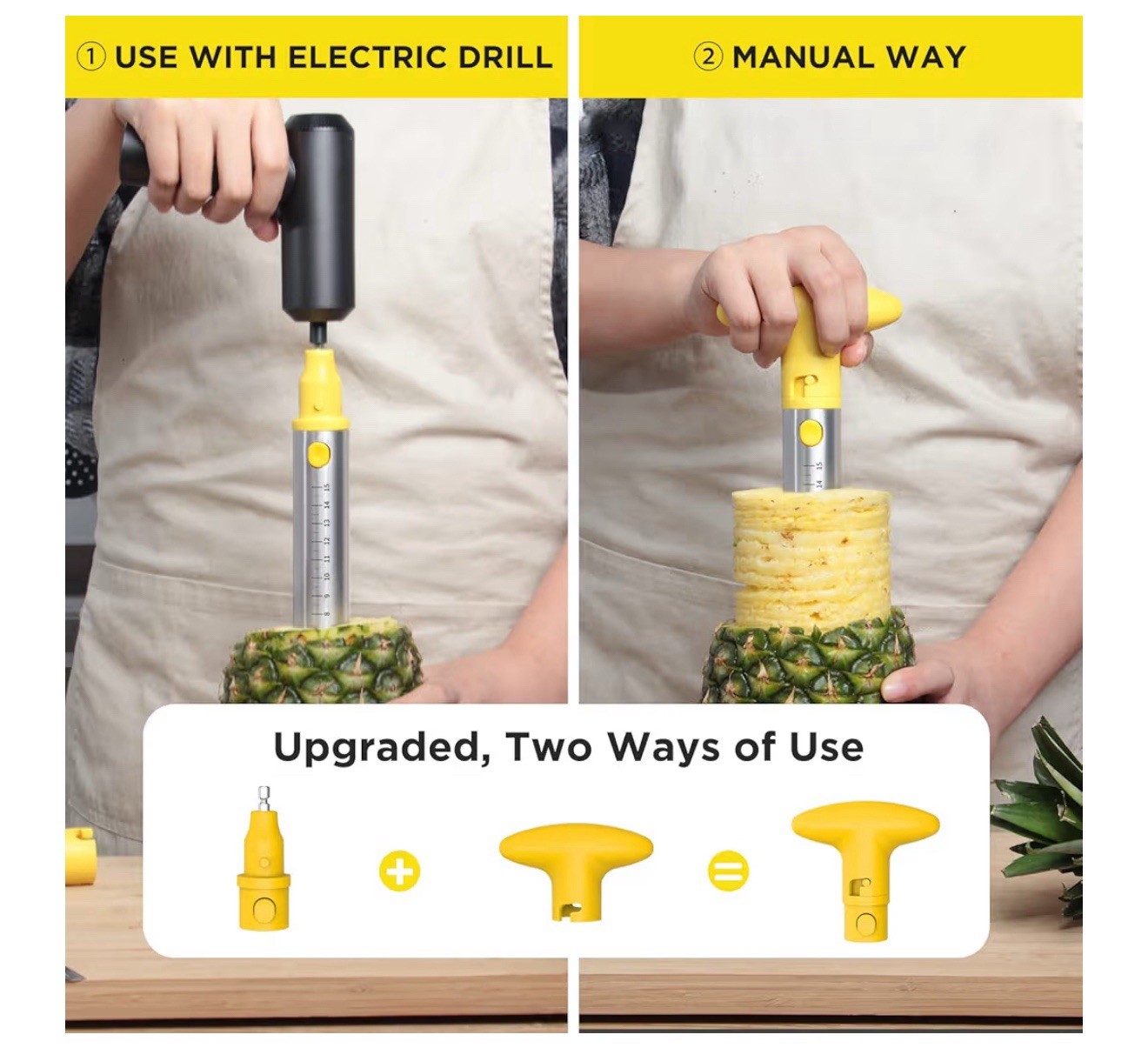 YYP Pineapple Cutter with Knife Upgraded Electric &Manual Durable Pineapple Core