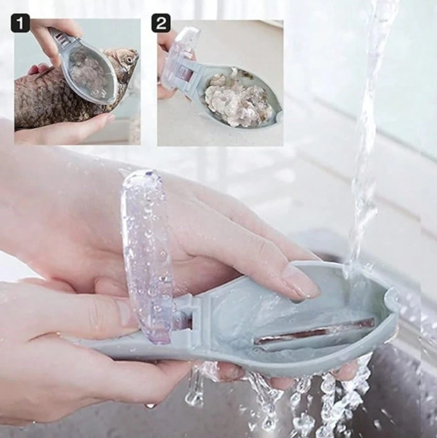 1 pc Fish Scale Remover with Storage Box Kitchen Seafood Cleaning Tool