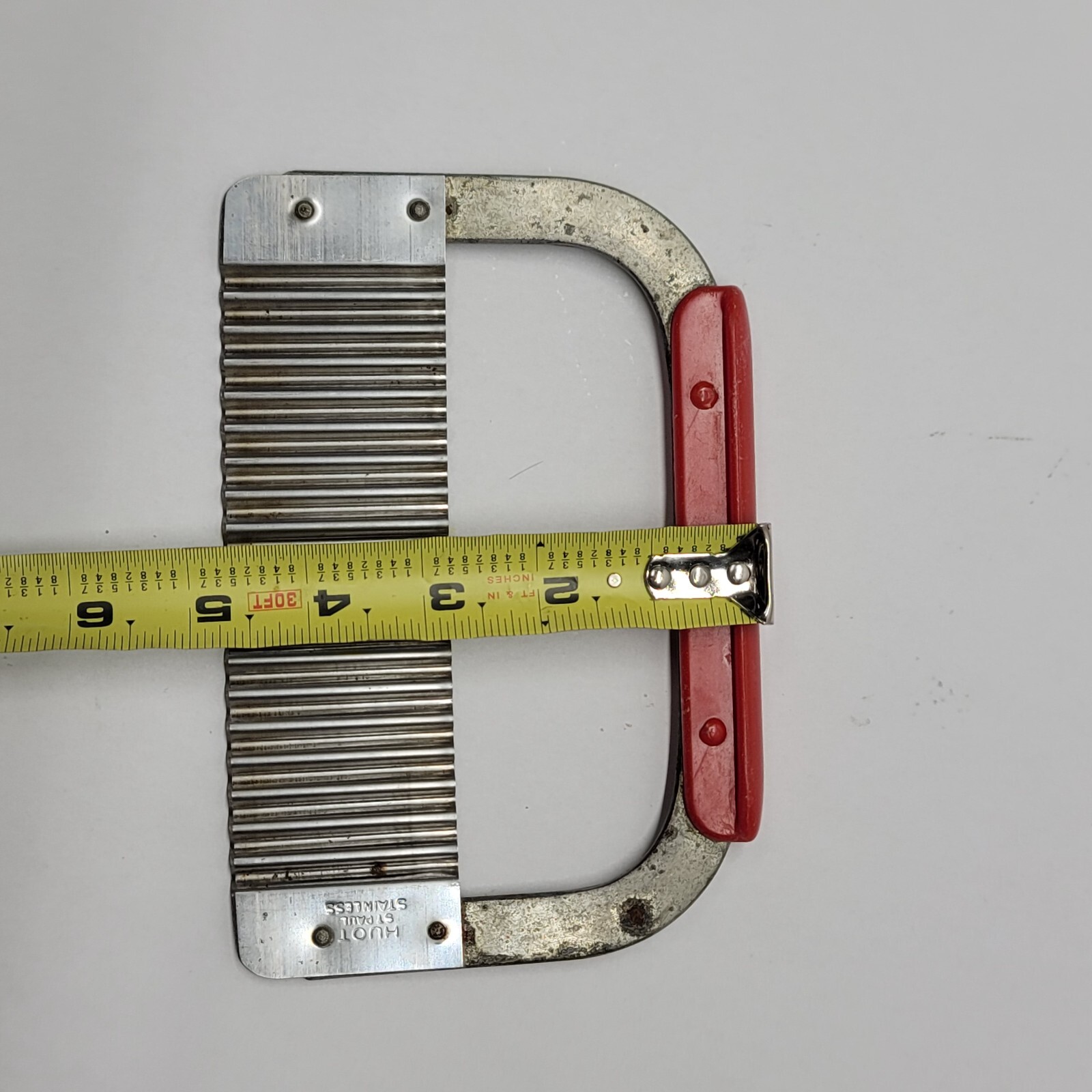 Crinkle Fry Cutter Red Handle Straight Cut Krinkle Fries Vegetable