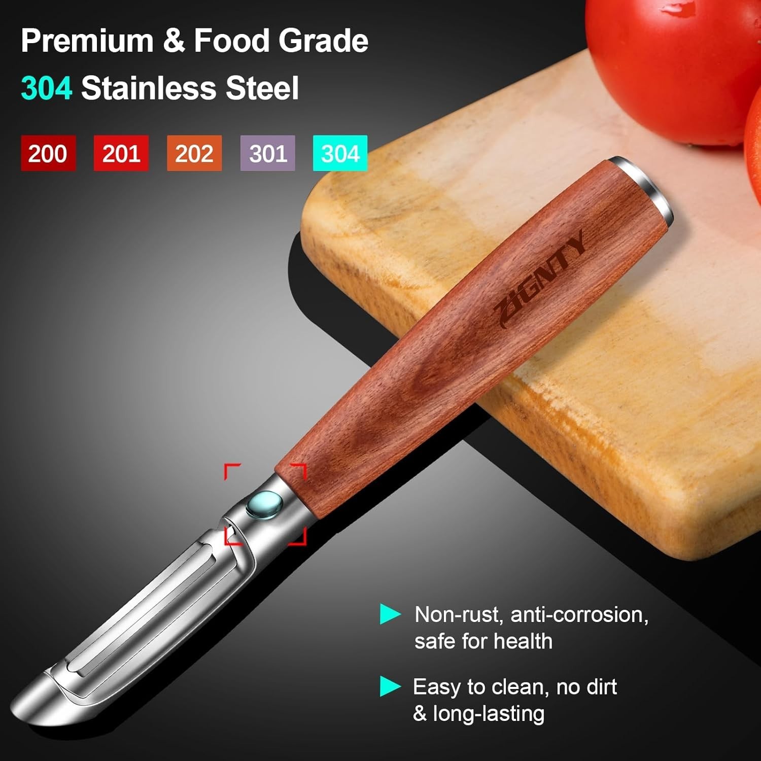 Vegetable Fruit Peeler Stainless Steel Sharp Kitchen Tool Ergonomic Wooden Ha…