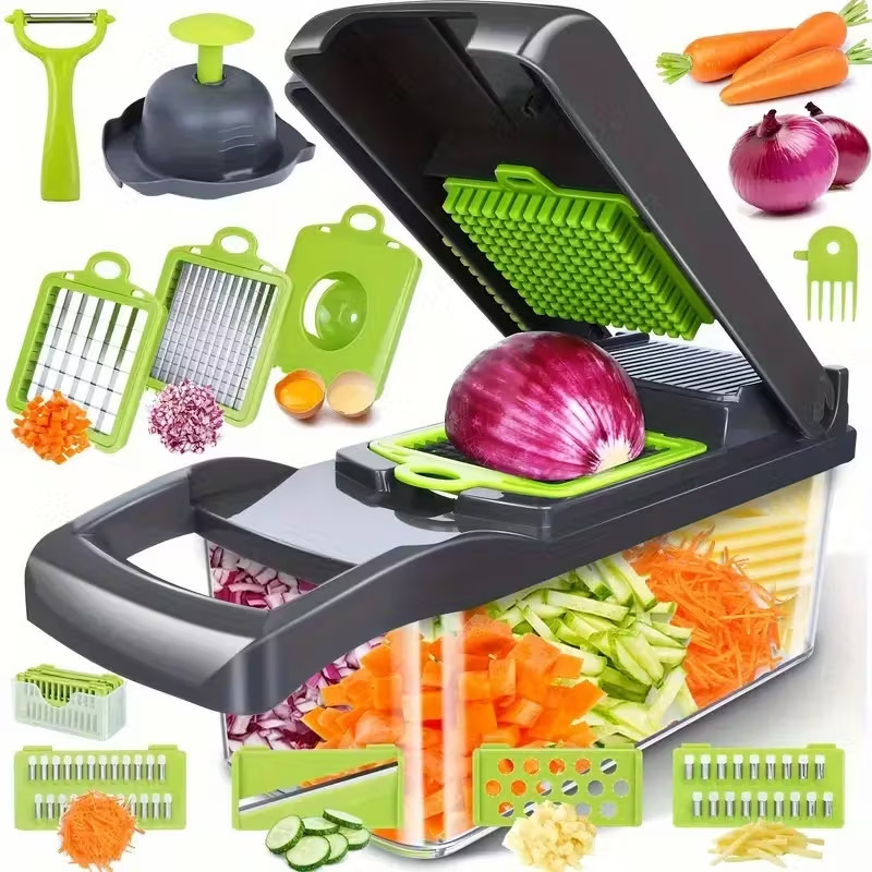16-In-1 Vegetable Fruit Chopper Cutter Food Onion Veggie Dicer Slicer Kitchen