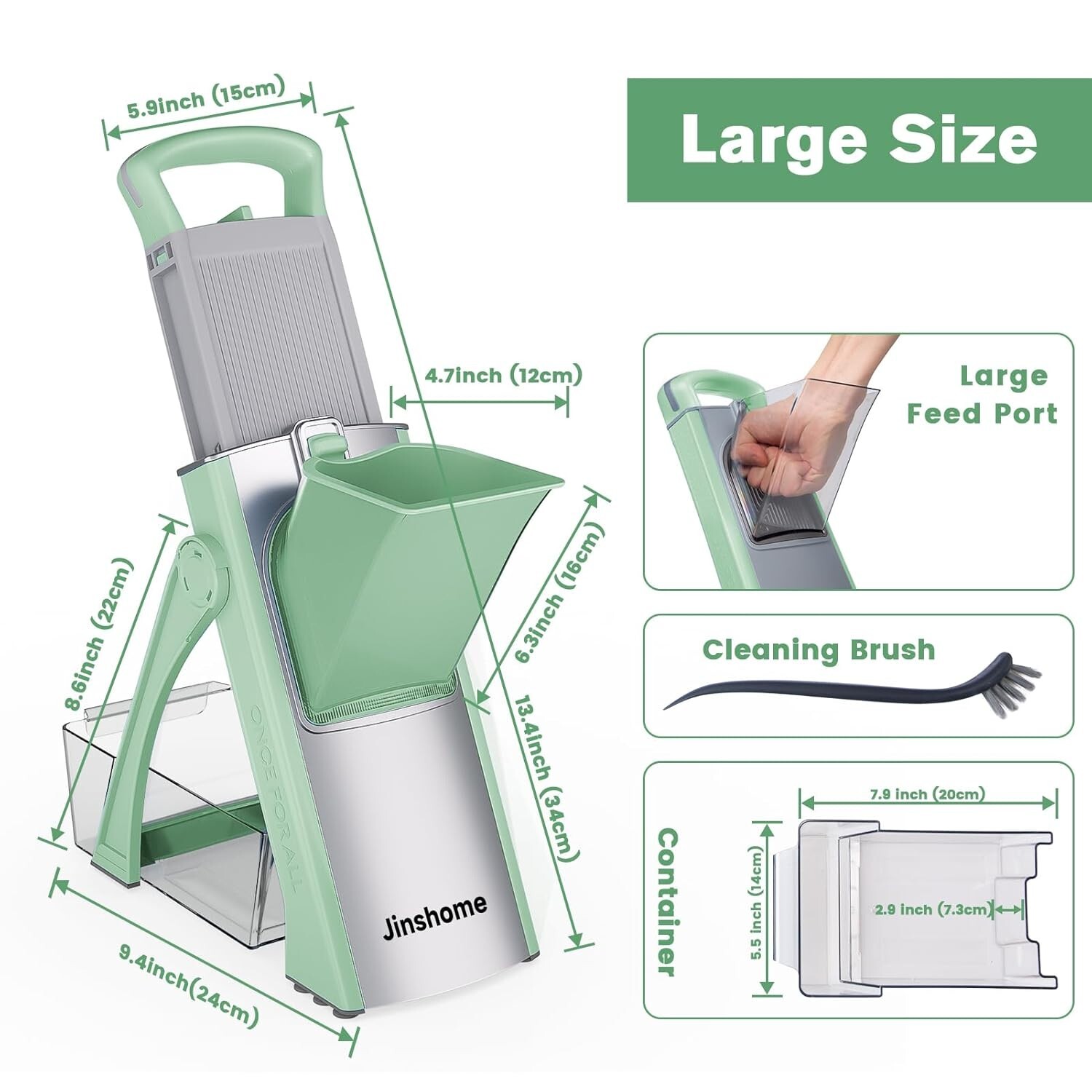 Safe Mandoline Slicer 5 in 1 Vegetable Chopper Food Potato Cutter Adjustable