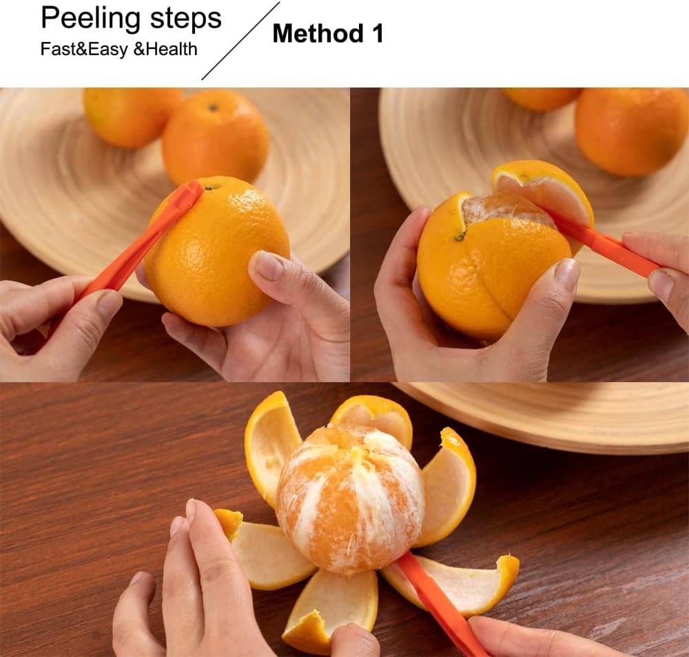 Long Handle Orange Peeler – Effortless Citrus & Fruit Slicing – 2 Pack