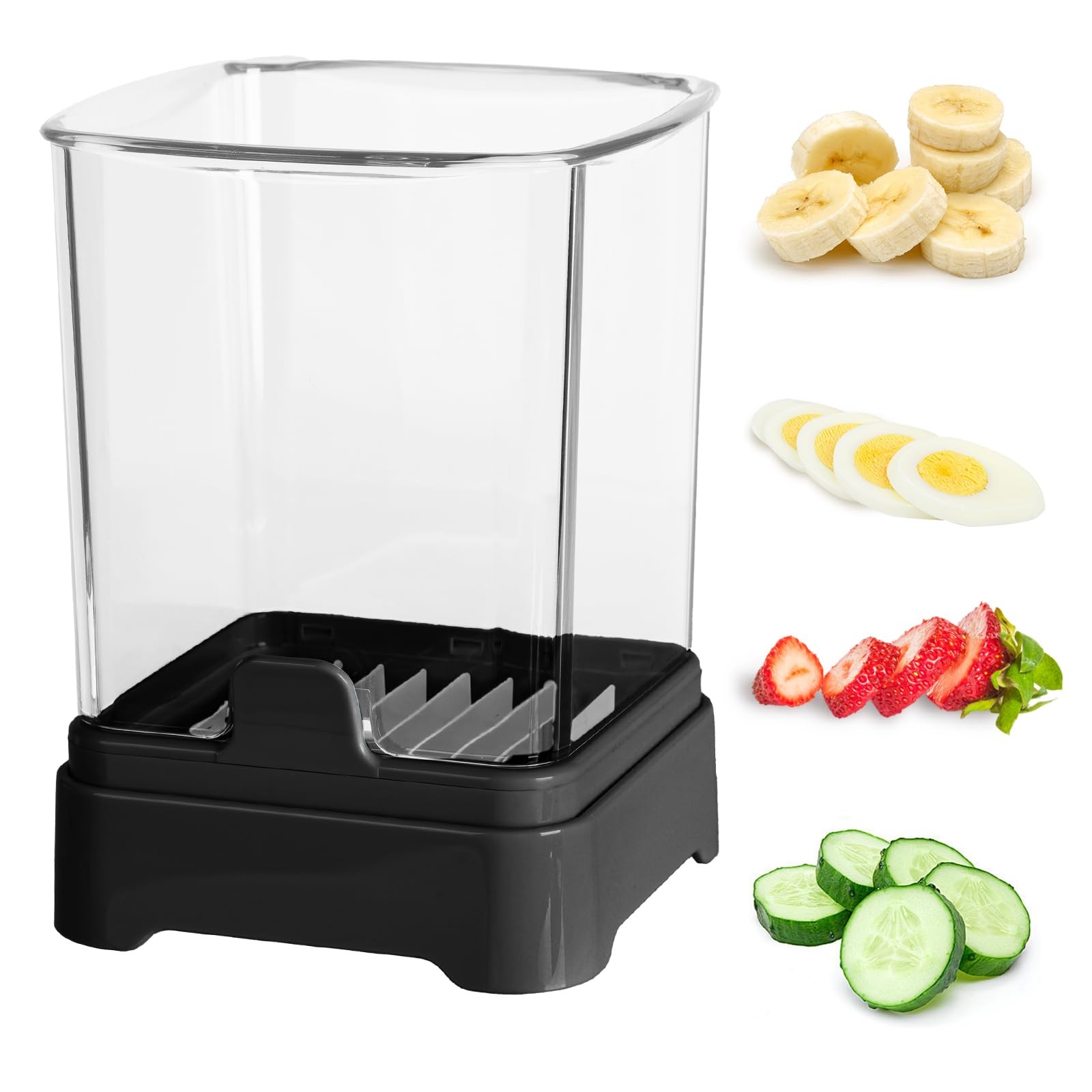 Kitchen Fruit Slicer Cup, Strawberry Banana Grape Egg Cutter with Push Plate