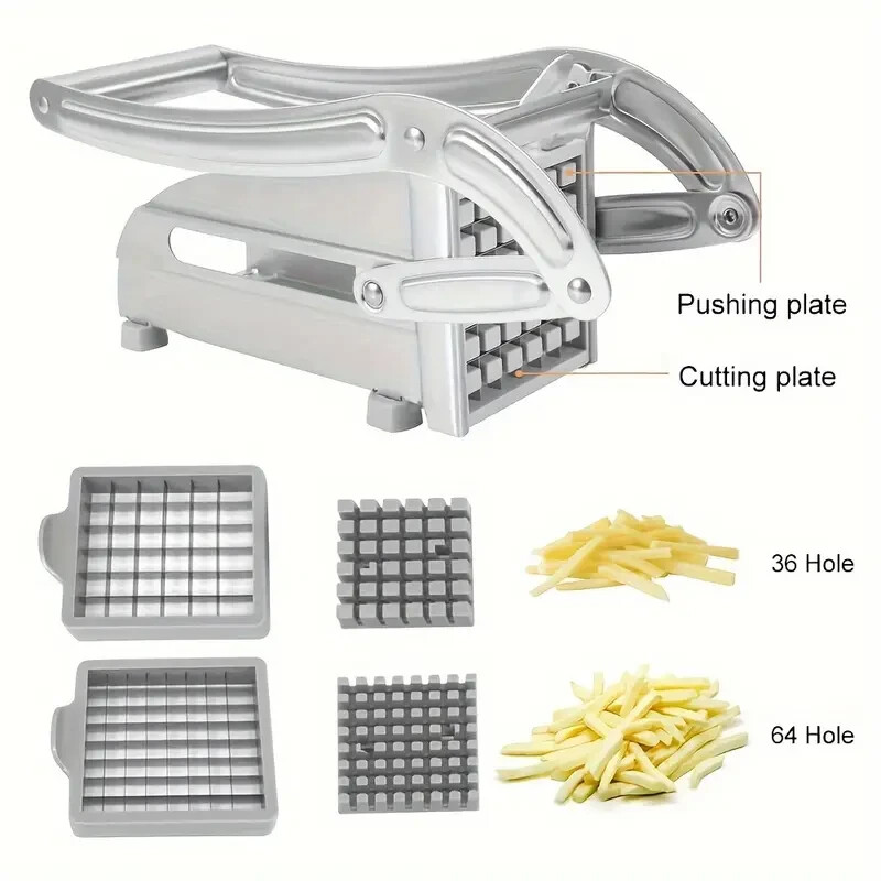 Vegetable Chopper French Fry Cutter Potato Slicer 2 Blade Stainless Steel Dicer