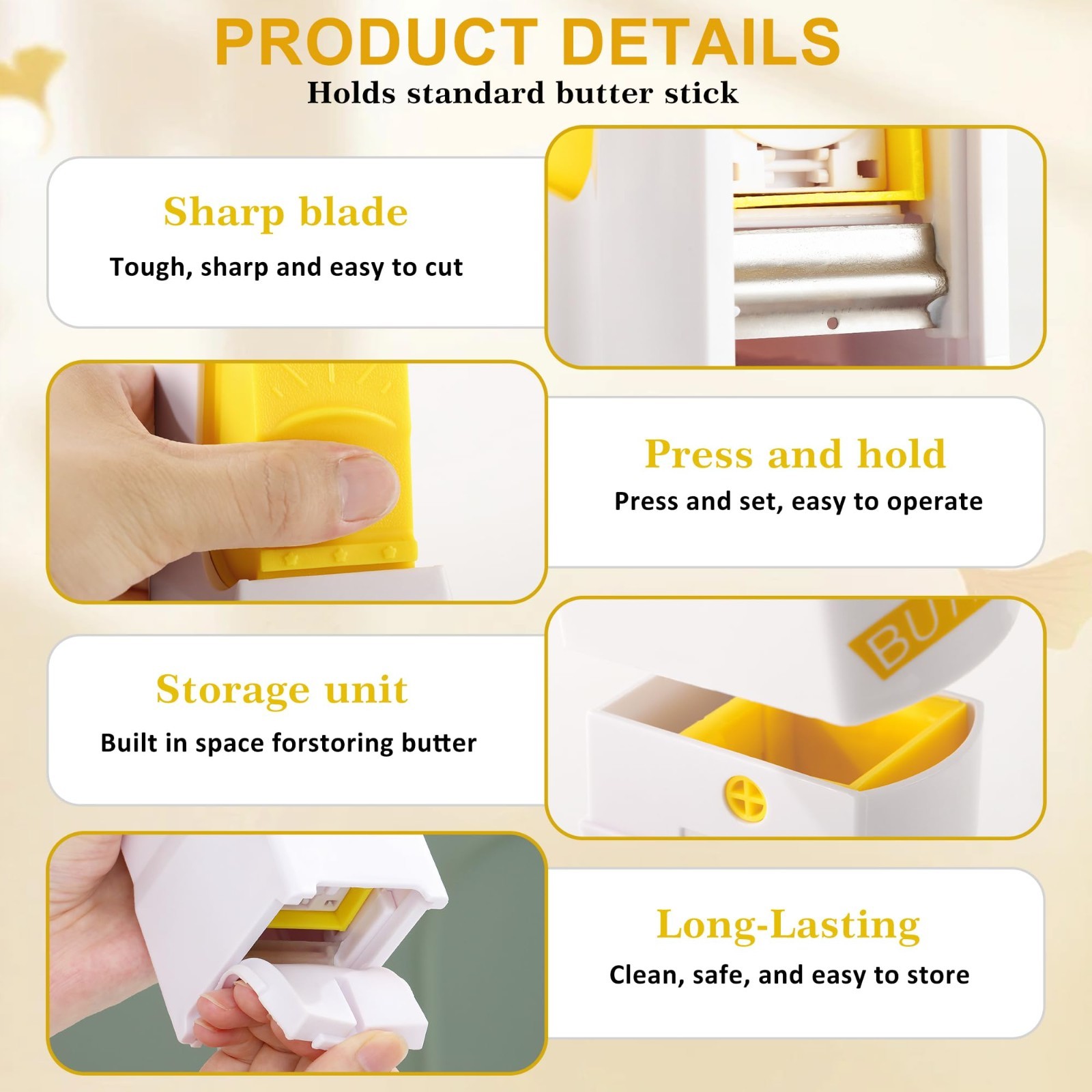 FreshCut Pro Butter Slicer with Sealed Storage Lid, Cheese Splitter Non-Stick