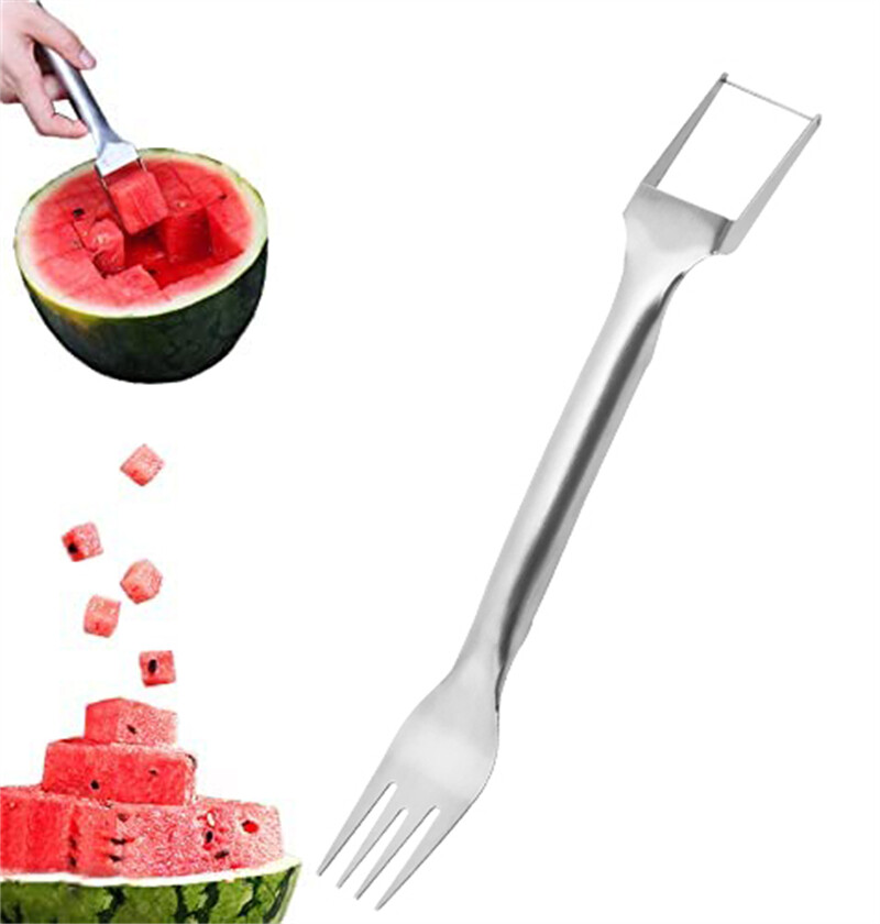 Watermelon Slicer Cutter,2-in-1 Fork Stainless Steel Fruit Cutting Artifact Lot