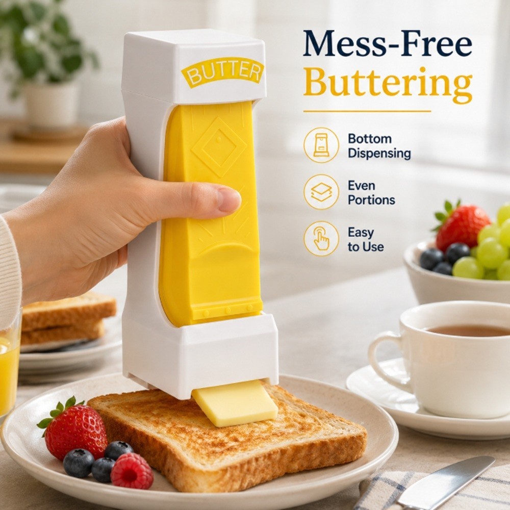 Stick Butter Cutter Slicer Dispenser w/ Freshness Seal Precise Slices 1-Pack